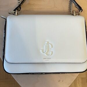 Jimmy Choo White Leather Shoulder Bag